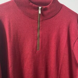 Peter Millar Burgundy red Zip-Up Sweater